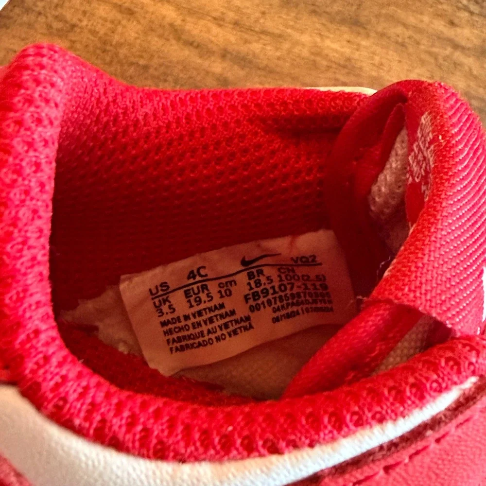 Nike Dunk Low Toddler University Red White Size 4 Kids Sneaker